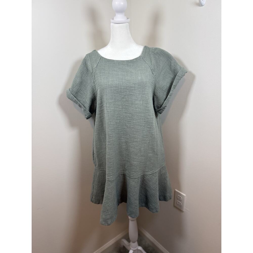 Free People Free-est Remie Mini Dress Size Medium Green Boho Summer Lagenlook